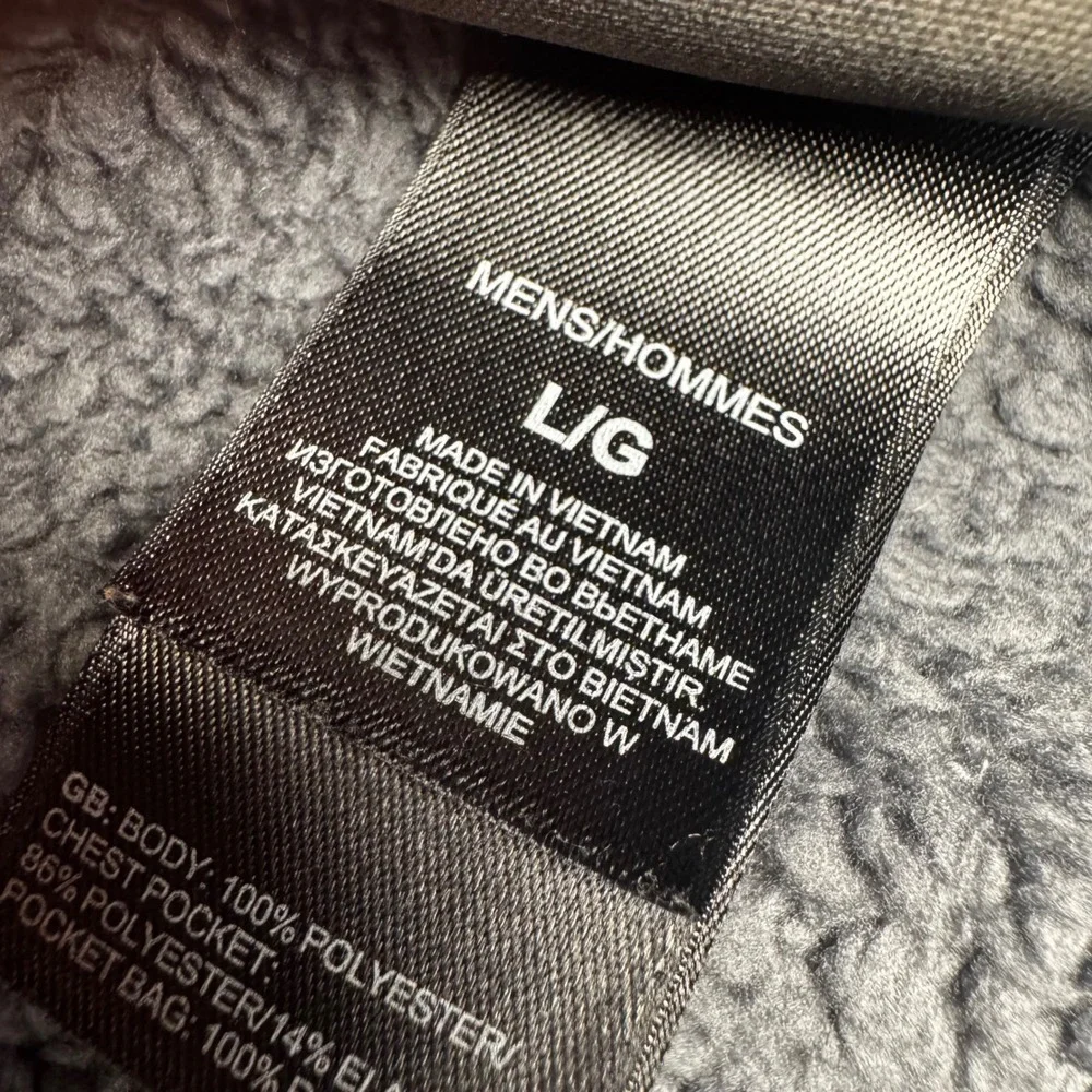 The North‎ Face Mens Large Black Gray Full Zip Fleece Jacket Denali Style